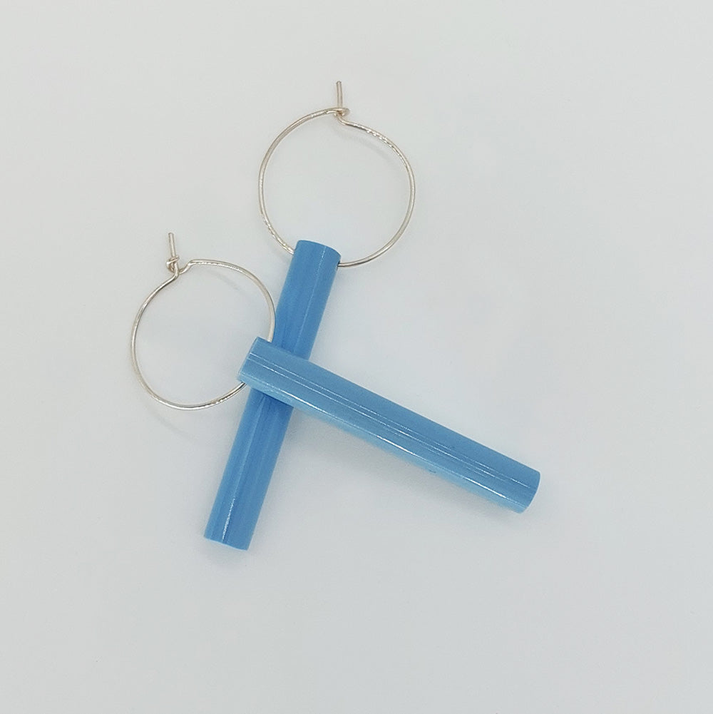 Jen Laracy - Earrings - Blue Hoop