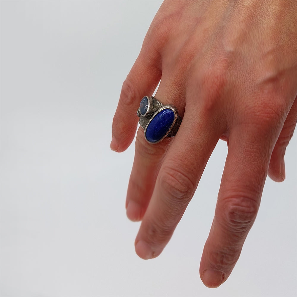 Chunky Ring - Lapis, Opal and Tiger's Eye