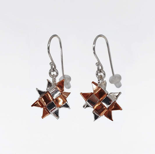 Whetū Earrings - Silver and Copper