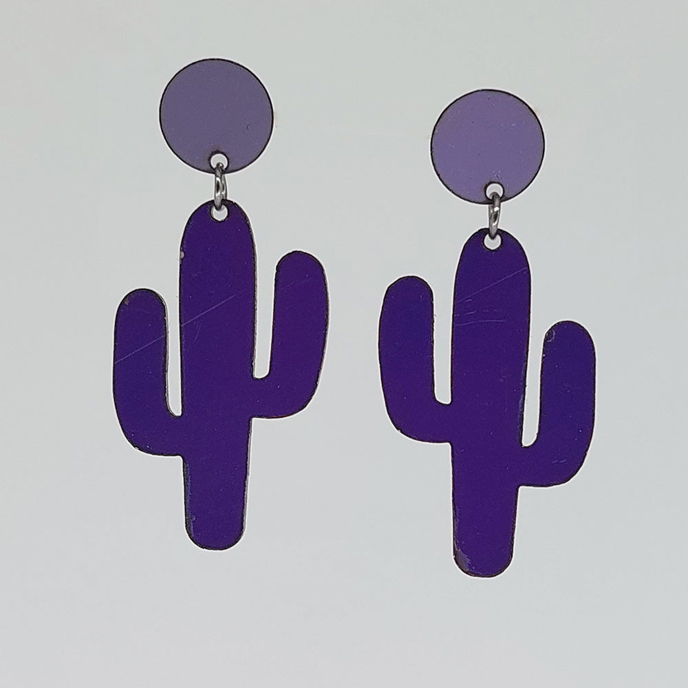 Cacti Earrings - Lilac and Purple