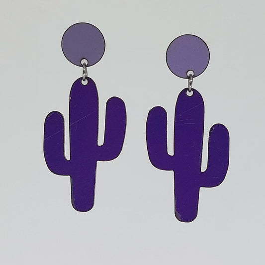 Cacti Earrings - Lilac and Purple