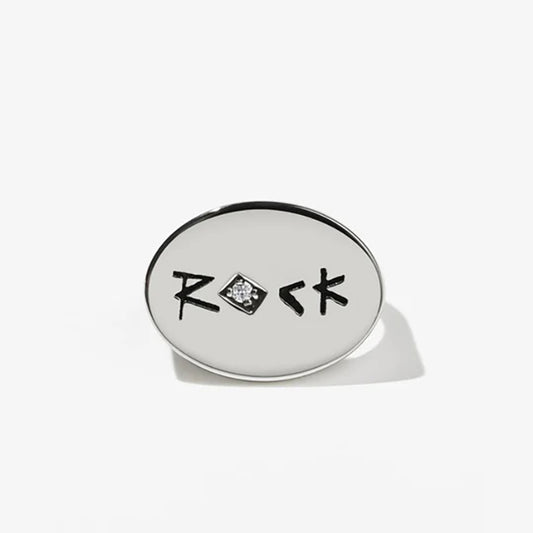 Nell x Meadowlark  - Rock Ring - Sterling Silver with a Black Diamond