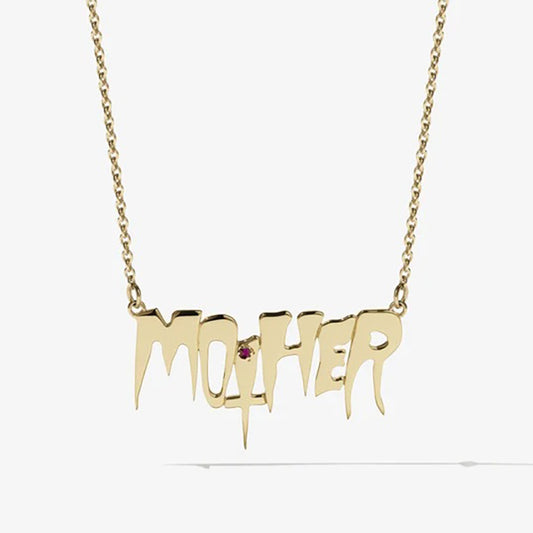 Nell x Meadowlark  - Mother Necklace - 9ct Yellow Gold with Ruby