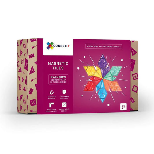 Connetix Tiles - Rainbow Geometry - 30 Pack
