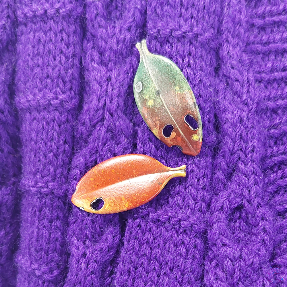 Pohutukawa Leaf Brooch