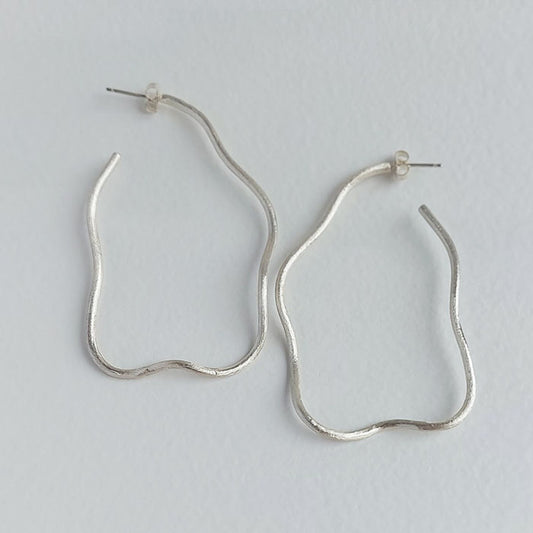 Luisa Farah: Earrings - Wavy Hoops - Sterling Silver